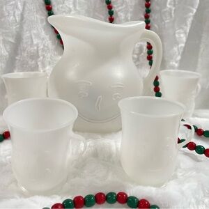 Vintage Mr Kool-Aid Frosted Pitcher and Mug Set